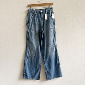 Good American Good Ease Relaxed Jeans Women 27 Indigo New Carpenter Wide Leg